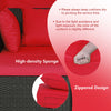 Outdoor Hand-Woven PE Wicker Daybed Sun Lounger Patio Loveseat Sofa Set w/Canopy
