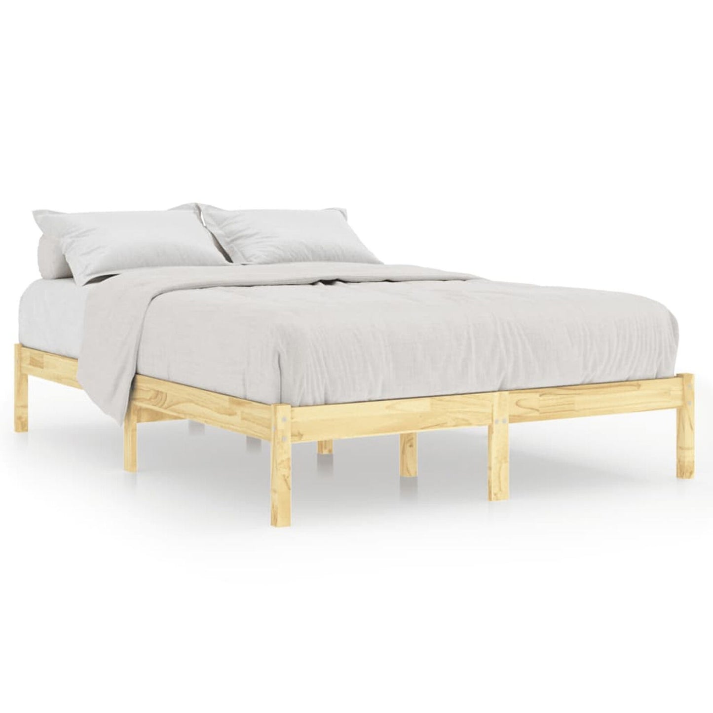 Lechnical Bed Frame Solid Wood Pine 140x190 ,Bed Frame,Bed Frame Modern C5V8