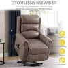 Recliner Armchair Electric Lift & Tilt Assist Chair Faux Leather Grey Mocha