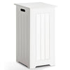 Large Wooden Laundry Bin Storage Basket White Storage Cupboard w/ Lid