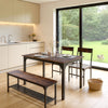 Wood Dining Table and 2 Chair with Bench 4 in 1 Restaurant Kitchen Furniture Set