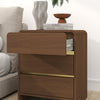 Meridian Walnut Brown 3 Drawer Bedside Chest - Walnut Range