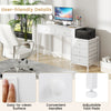 Industrial Styled Workstation Writing Table Computer Desk w/ 5 Drawers-White