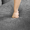 Grey L-Shaped Sofa w/3 Seater & Mobile Foot Stool, Modern Corner Sectional Couch