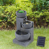 3 Cascading Bowl Stone Fountain Garden Water Features Outdoor Decor Solar Light