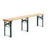 LIFELOOK Outdoor Wooden Folding Beer Table Bench Set Trestle Garden Steel Leg 2X