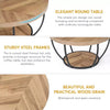 Tribesigns Round Coffee Table, 2-Tier Cocktail Table with Storage Shelves