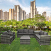 Patio 9 Seat Sofa Rattan Garden Conservatory Furniture Set Outdoor include COVER