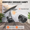 Uimoso 2-Seat Patio Swing Chair Outdoor Patio Swing with Adjustable Canopy Black