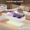 Lift Top Coffee Table LED Center Table with Storage Compartment for Living Room