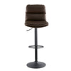 2pcs Bar Stools Faux Leather Padded Seat Stools Metal Base Barstools Grey/Brown