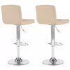 2x Chrome & Height Adjust Swivel Faux Leather Kitchen Breakfast Bar Stool