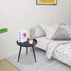 Round Metal Side End Table Living Room With Shelf Bedside Nightstand