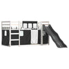 Bunk Bed with Slide and Curtains White and Black 80x200 O3R8
