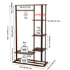 Rustic Bamboo Clothes Rail Garment Rack Corner Hanging Stand with Shelves