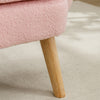 Modern Armchair Teddy Velvet Lounge Chair Accent Chair with Cushion & Wood Legs