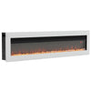 White 60'' Electric Fireplace LED Flames Inset Wall/Freestand Heater with Remote