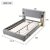 Upholstered Bed Frame Velvet 4ft6 Double Bed with Stereo, Charging & Lighting