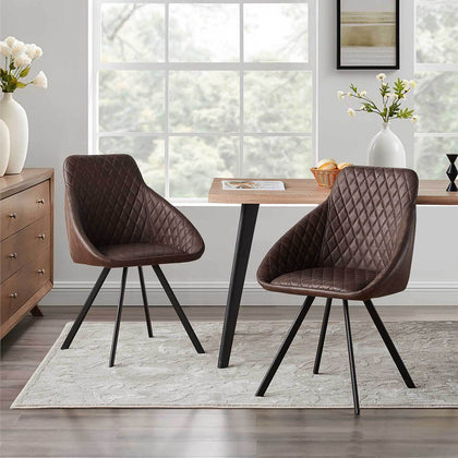 2x Dining Chairs Metal Legs Tub Chairs Dining Room Reception Kitchen Chairs