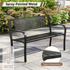 Garden Metal Loveseat Chair 127CM Outdoor Bench-Black