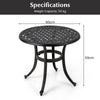 Outdoor Small Coffee Table Patio Side Table Cast End Table w/Adjustable Footpads