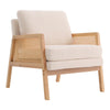 Plush Fabric Upholstered Armchair Winter Warm Teddy Fleece Accent Chair Wooden