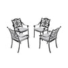 4Pcs Cast Aluminum Patio Dining Chairs Heavy Duty Metal Bistro Chairs w/ Cushion