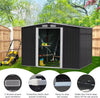 Metal Garden Storage Shed 6 x 8FT Outdoor Garden Storage Box with Base Frame