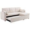 L-Shaped Sofa Bed 3 Seater Couch Pull Out Sectional Couch Bed Corner Sofa Beige