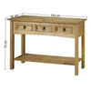 Corona Console Table 3 Drawer Mexican Solid Pine Hallway by