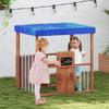 Kids Gas Station Playhouse Outdoor Pretend Playset with Gas Refueling Guns