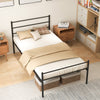 3FT Single Size Metal Bed Heavy-duty Platform Bed Frame with Headboard