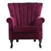 Velvet Chesterfield Chair Queen Anne Wing Back Armchair Fireside Lounge Sofa