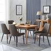 2x Brown Dining Chairs Faux Leather High Back Diamond Design Chairs Modern
