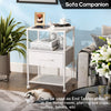 Bedside Table with Charging Station, Nightstand with 2 Outlets and 2 USB Ports