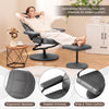 360°Swivel Recliner Upholstered Faux Leather Armchair-Grey