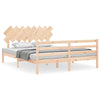 ARKEM Bed Frame with Headboard 160x200 Solid Wood,Solid Wood Bed Bed A7D6