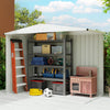 8 x 4 ft Garden Storage Shed, Outdoor Metal Shed, Light Grey