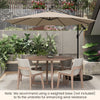 303 cm Patio Solar-Lighted 112 LED Cantilever Offset Umbrella W/ Crank Tilt