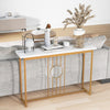 Long Sofa Side Table Narrow Accent Table w/Adjustable Foot Pads-White