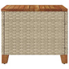 Garden Table Outdoor Dining Beige Poly Rattan Acacia Wood
