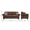 2, 3 Seater Linen Fabric Sofa Settee Couch Armchair with 2 Pillows Living Room