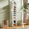 10 Tier Narrow Shoe Rack Wooden Shoe Shelf Vertical Tall Slim Storage Organizer
