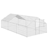 Walk-in Chicken Run 3x6x2m, Galvanised Coop Cage with Roof Cover & Lock
