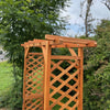 Wooden Garden Arch Pergola Feature Archway Natural with Square Top (Tan) Trellis
