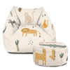 rucomfy | Printed Safari Friends Kids Snuggle Chair | Pre-Filled Beanbag