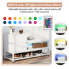 Shoe Storage Bench w/ Cabinet 10 Pair of Shoe and Cushion for Entryway Home Hall