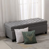 Large Storage Shoe Bench Soft Pouffe Tufted Linen Fabric Seat Ottoman Foot Stool