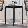 3 Pieces Rattan Bistro Set, Wicker Garden Furniture Set with Cushions, Black