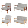 Sofa Couch Solid Wood Chair Soft Flannel Upholstered Seat Living Room Furniture